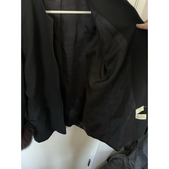 Vintage Lynn Greene for Richard Neal Jacket Women Size 12 Wool Dyed Blue Fox Fur - Picture 8 of 9